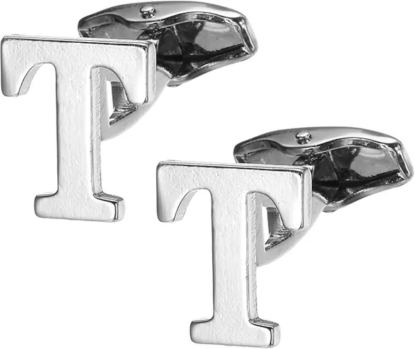 T_Alphabet_Silver_Cufflinks_for_Men_|_Initial_Letter_�T�_Personalized_Luxury_Cuff_Links_|_Premium_Polished_Metal_Shirt,_Coat_&_Blazer_Cufflinks_|_Wedding,_Office_|_Stylish_Gift_for_Men_|_Set_of_2