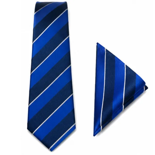 Men’s_Blue_Striped_Necktie_and_Pocket_Square_Set,_Silk_Royal_Blue_Navy_Stripe_Tie_for_Business_Wedding_Party,_Classic_Formal_Dress_Tie_Handkerchief_Set_for_Groom_Office_Fashion_Gift_for_Men