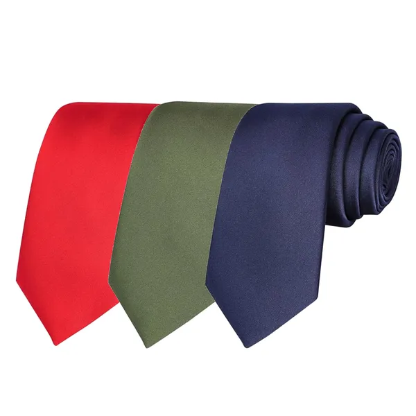 Calixto_Solid_Design_Men's_Blood_Red,Green,Blue_New_Solid_Color_Necktie_For_Men's_,_Polyster_Smooth_Fabric_Necktie_(Pack_Of_3)
