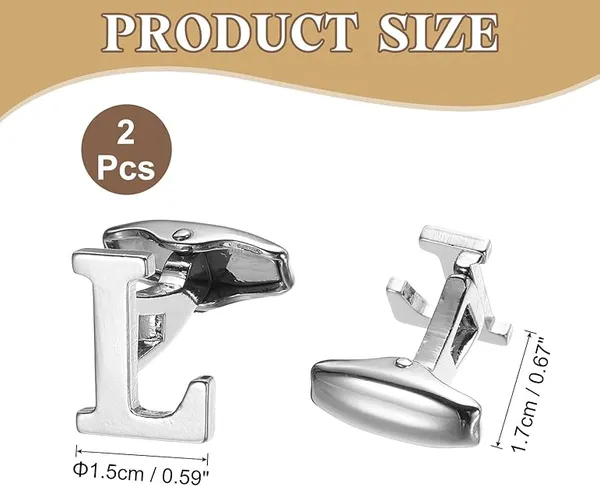 L_Alphabet_Silver_Cufflinks_for_Men_|_Initial_Letter_�L�_Personalized_Luxury_Cuff_Links_|_Premium_Polished_Metal_Shirt,_Coat_&_Blazer_Cufflinks_|_Wedding,_Office_|_Stylish_Gift_for_Men_|_Set_of_2