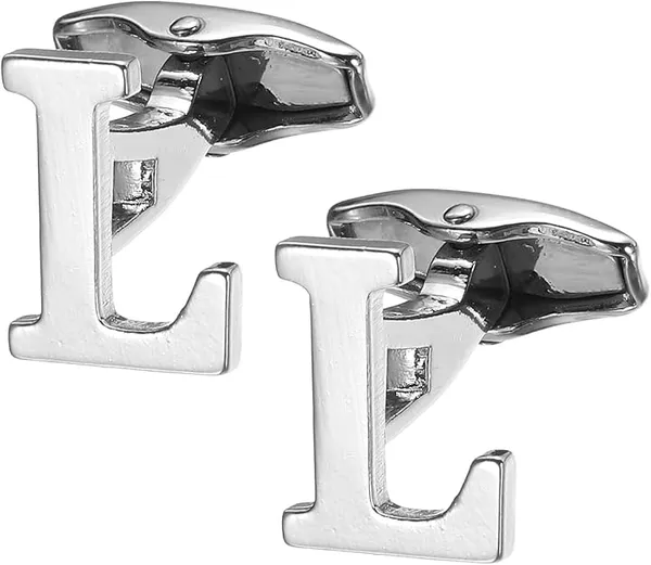 L_Alphabet_Silver_Cufflinks_for_Men_|_Initial_Letter_�L�_Personalized_Luxury_Cuff_Links_|_Premium_Polished_Metal_Shirt,_Coat_&_Blazer_Cufflinks_|_Wedding,_Office_|_Stylish_Gift_for_Men_|_Set_of_2