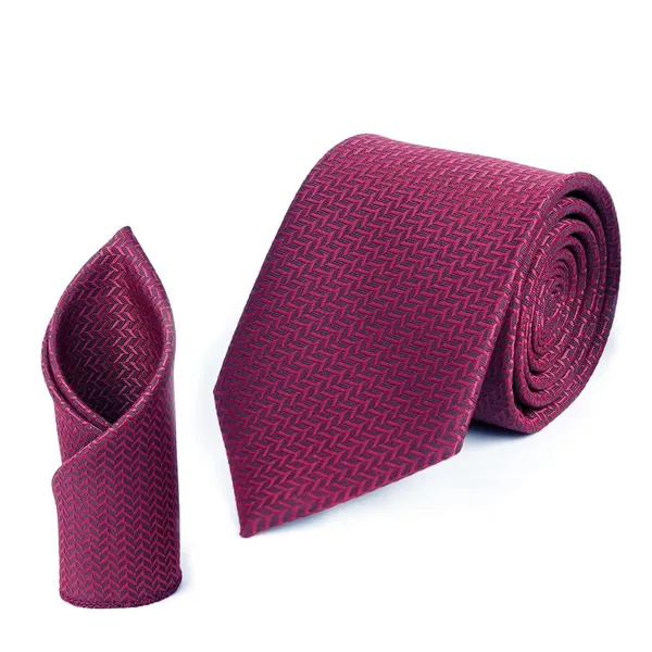 Purple_Mens_Micro_Silk_Smooth_Fabric_Criss_Cross_Design_Neck_Tie_&_Pocket_Square_With_Leatherite_Gift_Box