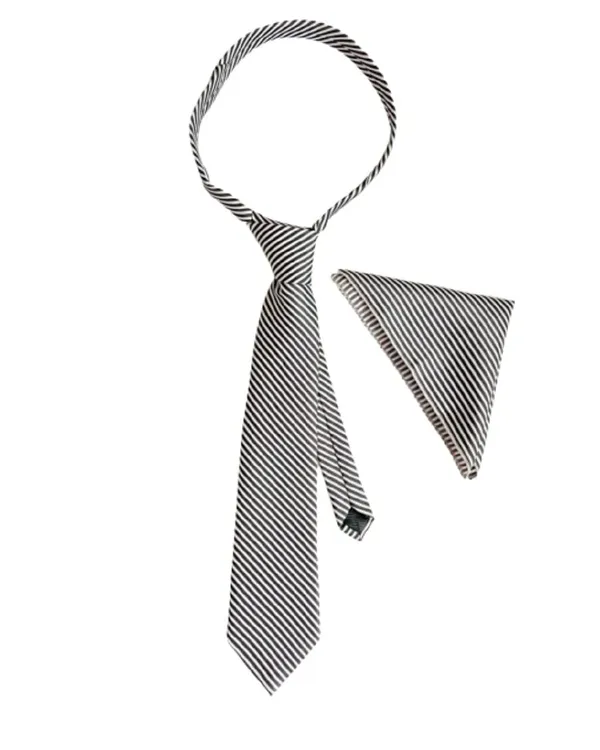 Black_Sleek_Stripes_Design,_Poly_Cotton_Smooth_Fabric,_Neck_Tie_With_Pocket_Square