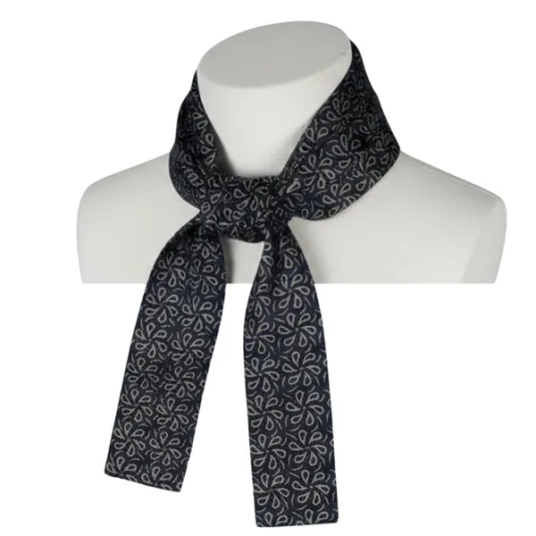 Calixto_Unisex_Designer_long_Scarf_with_Pocket_Square_|_Soft_Navy_Blue_Neck_Scarf_with_Gold_Leaf_Pattern_|_Lightweight_Formal_&_Casual_Wear_Accessory