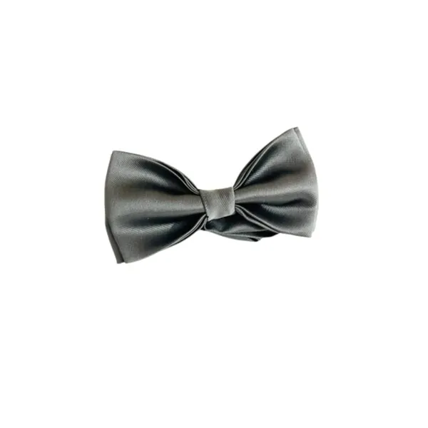Grey_Men_Fashion_Bow,_Cotton_Smooth_Fabric,_Double_Layered_Color_Neck_Bow