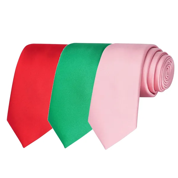 Calixto_Solid_Design_Men's_Blood_Red,Bottle_Green,_Pink_Solid_Color_Necktie_For_Men's_,_Polyster_Smooth_Fabric_Necktie_(Pack_Of_3)