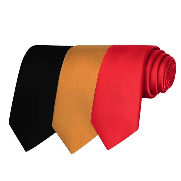 Calixto_Solid_Design_Men's_Black,Mustard,Blood_Red_Solid_Color_Necktie_For_Men's_,_Polyster_Smooth_Fabric_Necktie_(Pack_Of_3)