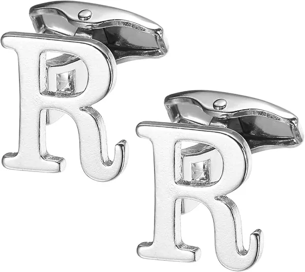 R_Alphabet_Silver_Cufflinks_for_Men_|_Initial_Letter_�R�_Personalized_Luxury_Cuff_Links_|_Premium_Polished_Metal_Shirt,_Coat_&_Blazer_Cufflinks_|_Wedding,_Office_|_Stylish_Gift_for_Men_|_Set_of_2