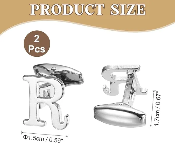R_Alphabet_Silver_Cufflinks_for_Men_|_Initial_Letter_�R�_Personalized_Luxury_Cuff_Links_|_Premium_Polished_Metal_Shirt,_Coat_&_Blazer_Cufflinks_|_Wedding,_Office_|_Stylish_Gift_for_Men_|_Set_of_2
