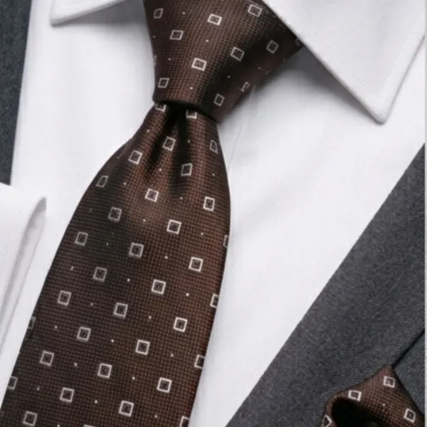 Men's_Dark_Brown_Geometric_Necktie_and_Pocket_Square_Set_–_Premium_Woven_Silk_Feel_Tie_with_Matching_Handkerchief,_Classic_Chocolate_Brown_Business_Tie_for_Weddings,_Office,_Formal_Events,_Church