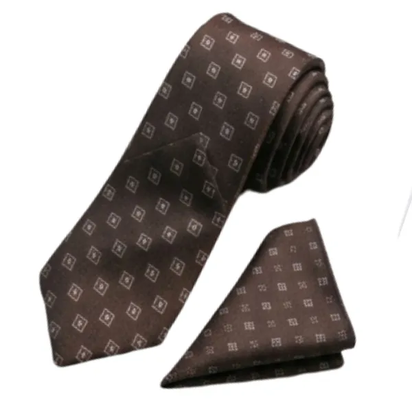 Men's_Dark_Brown_Geometric_Necktie_and_Pocket_Square_Set_–_Premium_Woven_Silk_Feel_Tie_with_Matching_Handkerchief,_Classic_Chocolate_Brown_Business_Tie_for_Weddings,_Office,_Formal_Events,_Church