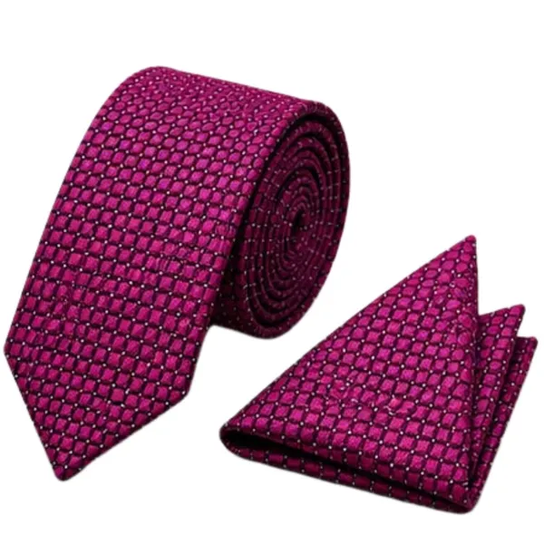 Men’s_Magenta_Pink_Necktie_and_Pocket_Square_Set_–_Luxury_Geometric_Dot_Pattern_Silk_Feel_Tie_&_Handkerchief_Set_for_Weddings,_Business,_Parties,_Formal_Events,_Prom,_Banquets_and_Special_Occasions