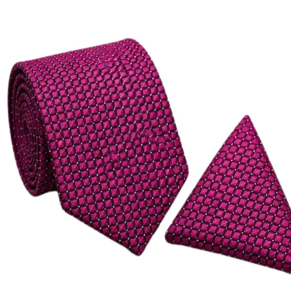 Men’s_Magenta_Pink_Necktie_and_Pocket_Square_Set_–_Luxury_Geometric_Dot_Pattern_Silk_Feel_Tie_&_Handkerchief_Set_for_Weddings,_Business,_Parties,_Formal_Events,_Prom,_Banquets_and_Special_Occasions