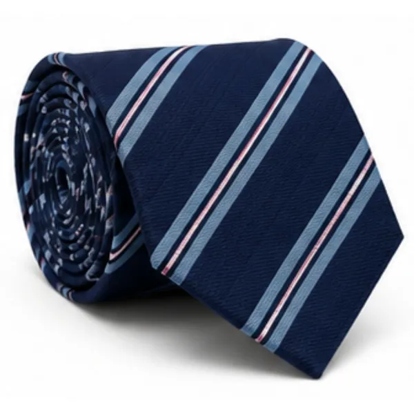 Men’s_Navy_Blue_Striped_Neck_Tie_–_Classic_Formal_Business_Dress_Tie_with_Blue_and_Pink_Accent_Stripes_–_Elegant_Professional_Tie_for_Office,_Wedding,_Interview,_Party_&_Special_Occasions