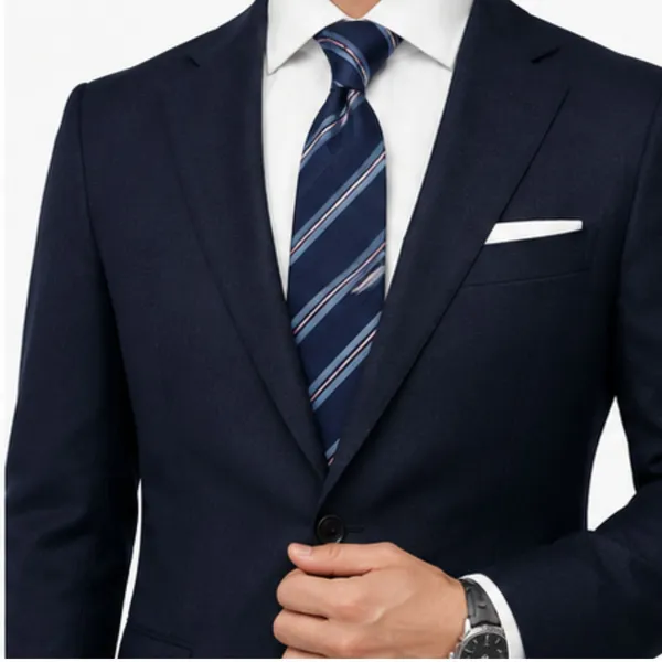 Men’s_Navy_Blue_Striped_Neck_Tie_–_Classic_Formal_Business_Dress_Tie_with_Blue_and_Pink_Accent_Stripes_–_Elegant_Professional_Tie_for_Office,_Wedding,_Interview,_Party_&_Special_Occasions