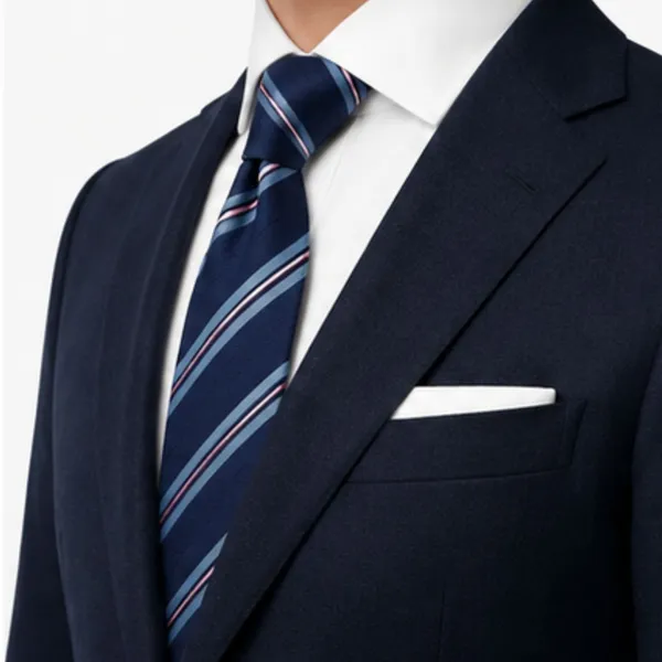 Men’s_Navy_Blue_Striped_Neck_Tie_–_Classic_Formal_Business_Dress_Tie_with_Blue_and_Pink_Accent_Stripes_–_Elegant_Professional_Tie_for_Office,_Wedding,_Interview,_Party_&_Special_Occasions