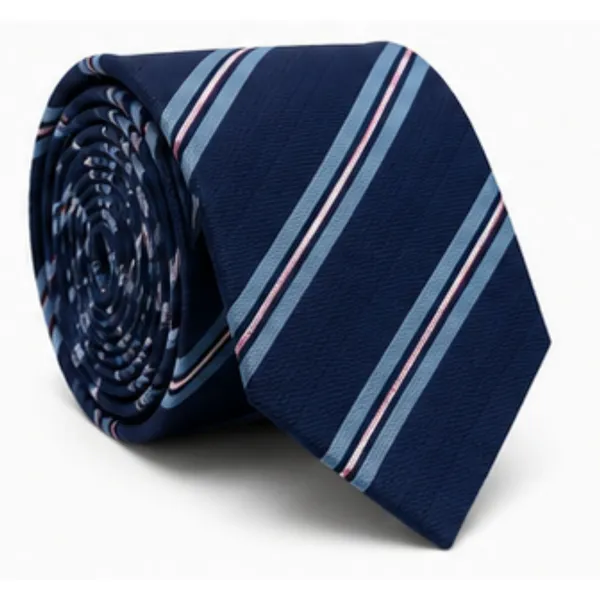 Men’s_Navy_Blue_Striped_Neck_Tie_–_Classic_Formal_Business_Dress_Tie_with_Blue_and_Pink_Accent_Stripes_–_Elegant_Professional_Tie_for_Office,_Wedding,_Interview,_Party_&_Special_Occasions