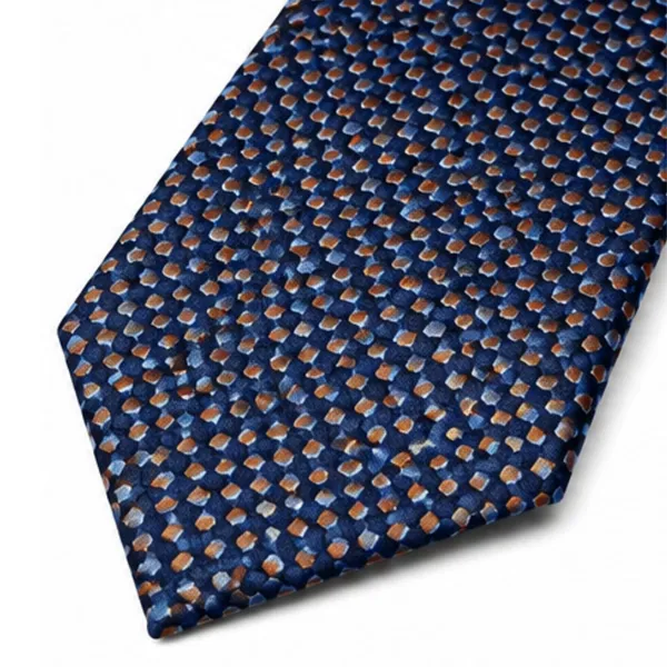 Men’s_Navy_Blue_&_Orange_Geometric_Neck_Tie_–_Classic_Formal_Business_Dress_Tie_with_Small_Diamond_Pattern_–_Stylish_Tie_for_Office,_Wedding,_Party,_Meeting_&_Special_Occasions