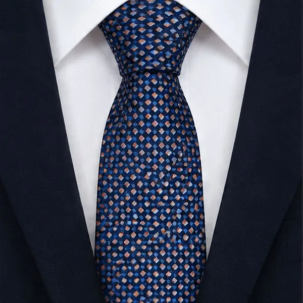 Men’s_Navy_Blue_&_Orange_Geometric_Neck_Tie_–_Classic_Formal_Business_Dress_Tie_with_Small_Diamond_Pattern_–_Stylish_Tie_for_Office,_Wedding,_Party,_Meeting_&_Special_Occasions
