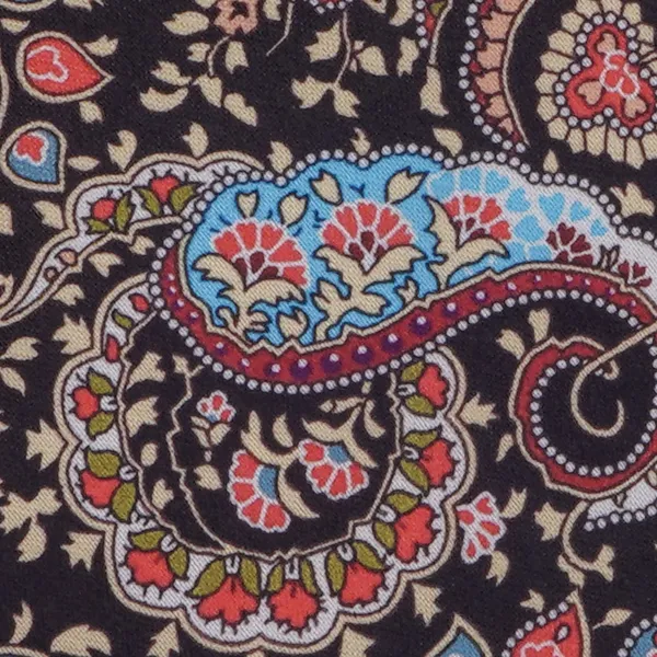 Men's_Paisley_Necktie_&_Pocket_Square_Set_–_Elegant_Multicolor_Swirl_on_Black_with_Pinstripe_–_Formal_&_Casual_Wear