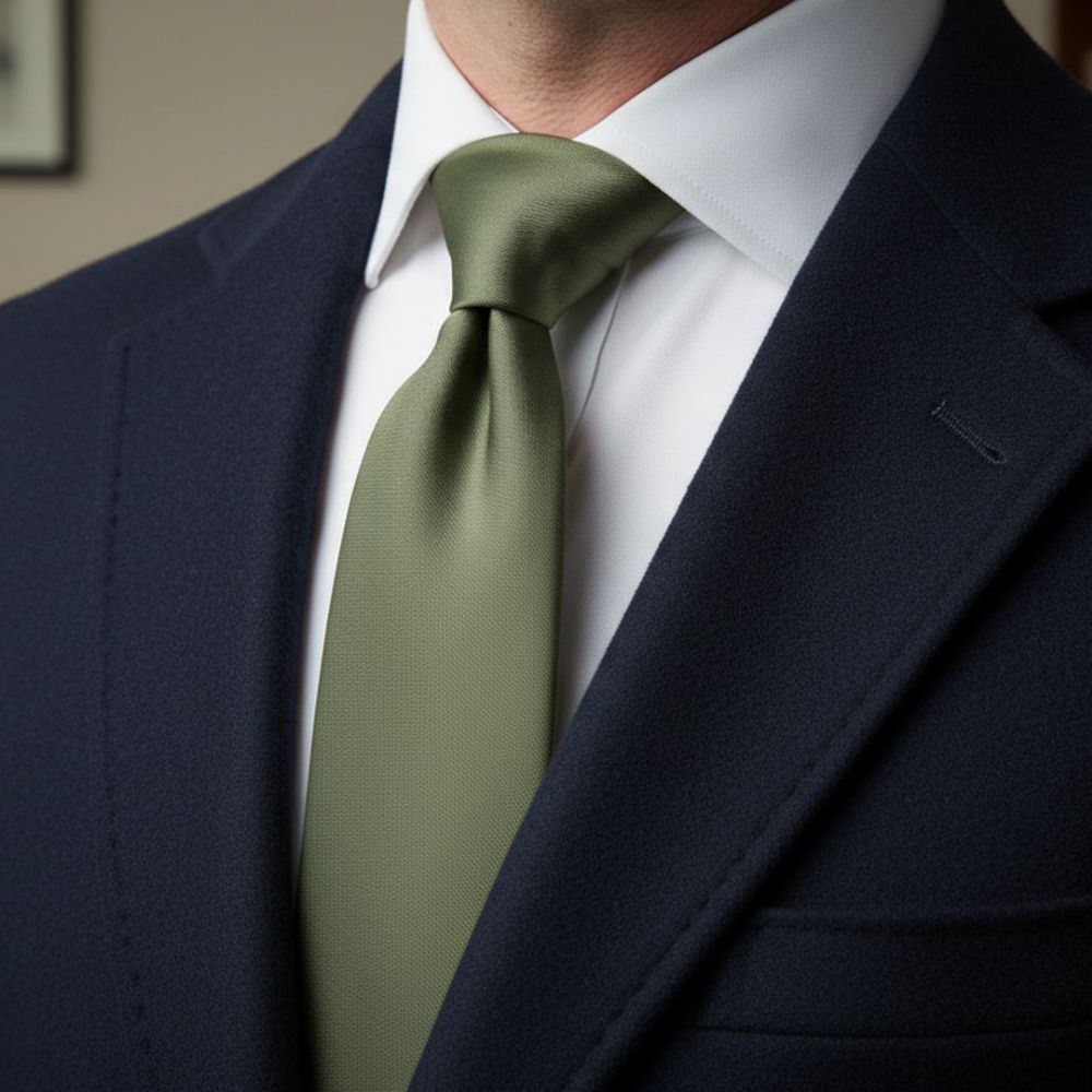 Men’s_Premium_Olive_Green_Neck_Tie_–_Classic_Solid_Formal_Business_Wedding_Tie_for_Men_–_Luxury_Satin_Finish_Standard_Length_Necktie_–_Elegant_Office_Party_Accessories
