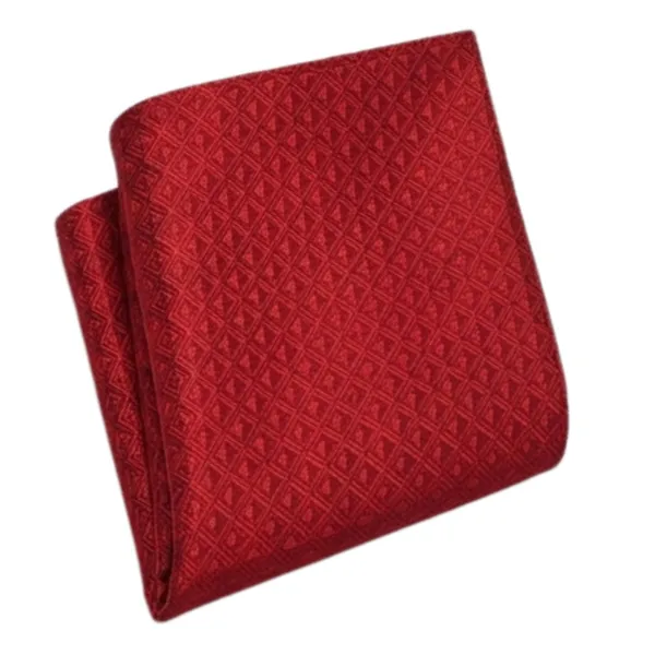 Men's_Red_Necktie_and_Pocket_Square_Set,_Classic_Geometric_Diamond_Pattern_Tie,_Premium_Woven_Silk_Feel_Formal_Business_Wedding_Tie_for_Men,_Elegant_Neck_Tie_Hanky_Set_for_Office,_Party,_Groom,_Gift