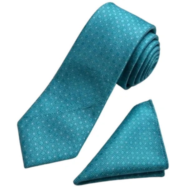 Men's_Teal_Blue_Geometric_Necktie_and_Pocket_Square_Set_–_Premium_Woven_Silk_Feel_Tie_with_Matching_Handkerchief,_Elegant_Aqua_Turquoise_Business_Tie_for_Weddings,_Office,_Formal_Events,_Parties_Search_this_page