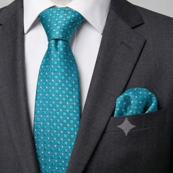 Men's_Teal_Blue_Geometric_Necktie_and_Pocket_Square_Set_–_Premium_Woven_Silk_Feel_Tie_with_Matching_Handkerchief,_Elegant_Aqua_Turquoise_Business_Tie_for_Weddings,_Office,_Formal_Events,_Parties_Search_this_page