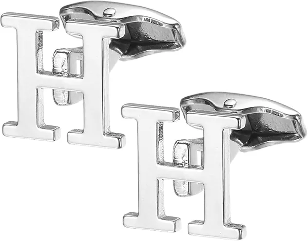 H_Alphabet_Silver_Cufflinks_for_Men_|_Initial_Letter_�H�_Personalized_Luxury_Cuff_Links_|_Premium_Polished_Metal_Shirt,_Coat_&_Blazer_Cufflinks_|_Wedding,_Office_|_Stylish_Gift_for_Men_|_Set_of_2