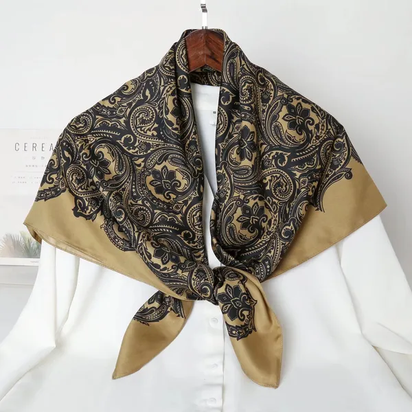 Calixto_Luxury_Silk_Satin_Square_Scarf_for_Women_–_Elegant_Paisley_Pattern_Bandana_–_Black_&_Gold_–_35"_x_35"