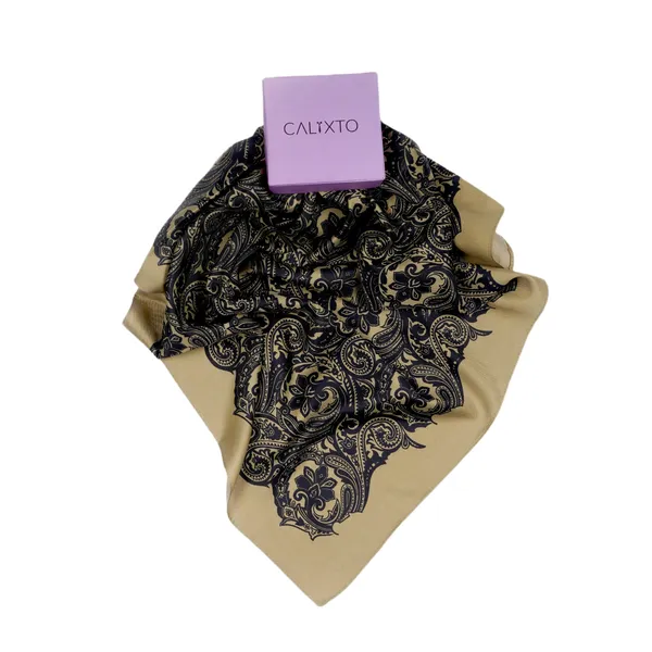 Calixto_Luxury_Silk_Satin_Square_Scarf_for_Women_–_Elegant_Paisley_Pattern_Bandana_–_Black_&_Gold_–_35"_x_35"
