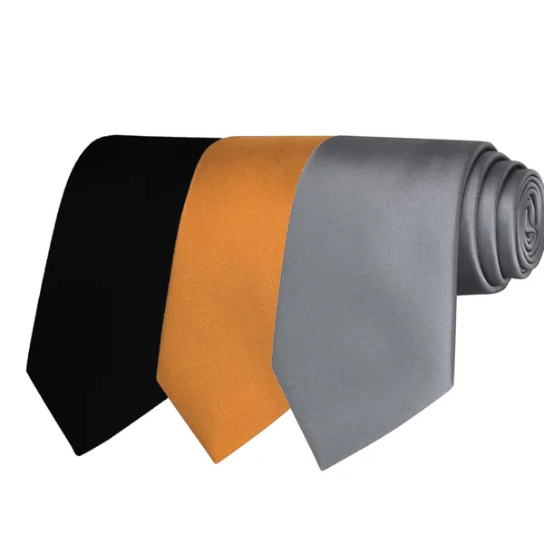 Calixto_Solid_Design_Men's_Black,Mustard,Grey_Solid_Color_Necktie_For_Men's_,_Polyster_Smooth_Fabric_Necktie_(Pack_Of_3)