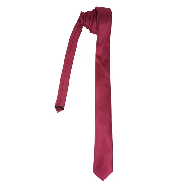 Red_Wine_Solid_Design,_Poly_Cotton_Smooth_Fabric,_Slim_Neck_Tie