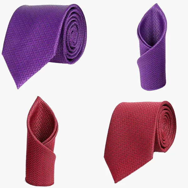 Calixto_Mens_Criss_Cross_Solid_Design_Polycotton_Necktie_For_Men_Formal_With_Free_Matching_Pocket_Square_To_Each_Tie(Pack_Of_2_Tie_Set)