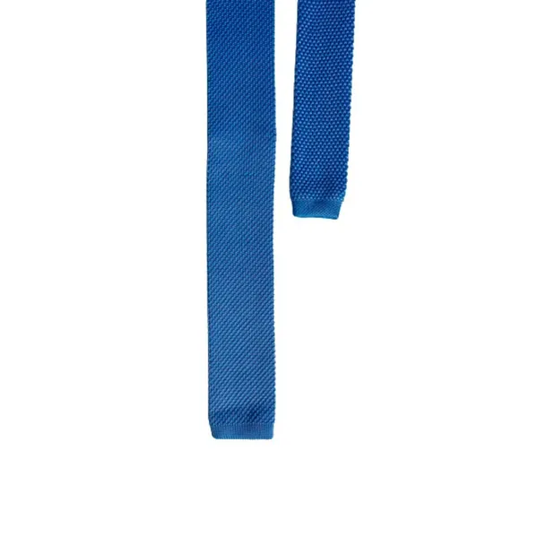 Blue_Men_Knitted_Tie,_Solid_Color_Necktie,_Narrow_Skinny_Slim_&Trending_Designer_Necktie