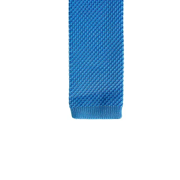 Blue_Men_Knitted_Tie,_Solid_Color_Necktie,_Narrow_Skinny_Slim_&Trending_Designer_Necktie