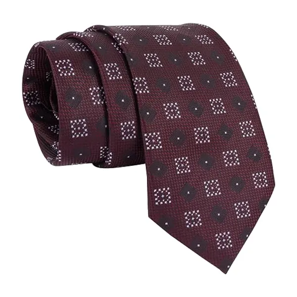 Premium_Men's_Designer_Neck_Tie_Combo_Pack_–_Burgundy_Geometric_Woven_Tie_&_Emerald_Green_Paisley_Print_Formal_Tie_|_Luxury_Microfiber_Business,_Wedding,_Office_&_Party_Necktie_Gift_Set_for_Men