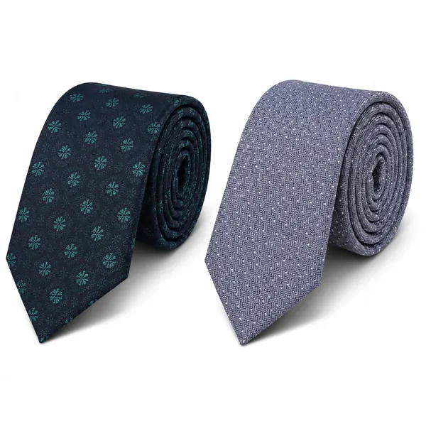 Premium_Men's_Designer_Neck_Tie_Combo_Pack_–_Dark_Navy_Floral_Print_Tie_&_Light_Grey_Textured_Woven_Formal_Tie_|_Luxury_Business,_Wedding_&_Party_Necktie_Gift_Set_for_Men