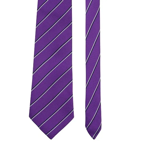 Premium_Men's_Designer_Necktie_Combo_Pack_of_2_|_Ivory_Paisley_Designer_Tie_&_Royal_Purple_Silver_Striped_Tie_|_Luxury_Formal_Business_Office_Wedding_Party_Neck_Tie_for_Men_|_Premium_Polyester_Silk_Finish_|_Men's_Fashion_Accessories