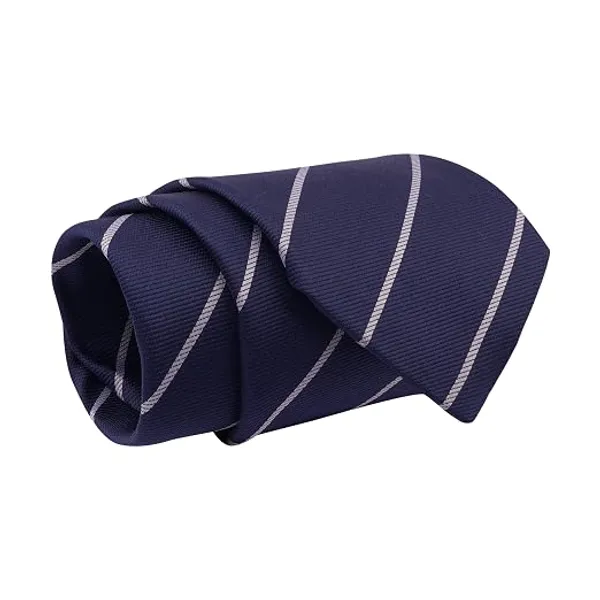 Premium_Men's_Designer_Necktie_Combo_Pack_of_2_|_Navy_Blue_White_Striped_Tie_&_Vibrant_Purple_Paisley_Designer_Tie_|_Luxury_Formal_Business_Office_Wedding_Party_Neck_Tie_for_Men_|_Premium_Polyester_Silk_Finish_|_Men's_Fashion_Accessories