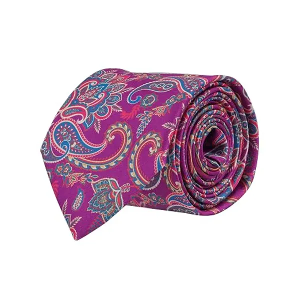 Premium_Men's_Designer_Necktie_Combo_Pack_of_2_|_Navy_Blue_White_Striped_Tie_&_Vibrant_Purple_Paisley_Designer_Tie_|_Luxury_Formal_Business_Office_Wedding_Party_Neck_Tie_for_Men_|_Premium_Polyester_Silk_Finish_|_Men's_Fashion_Accessories