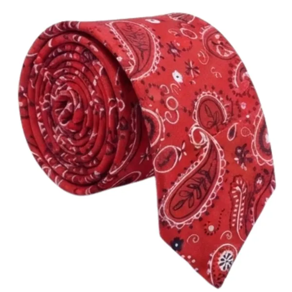 Premium_Men's_Designer_Necktie_Combo_Pack_of_2_|_Pink_Sky_Blue_Striped_Tie_&_Red_Paisley_Designer_Tie_|_Luxury_Formal_Business_Office_Wedding_Party_Neck_Tie_for_Men_|_Premium_Polyester_Silk_Finish_|_Fashion_Accessories