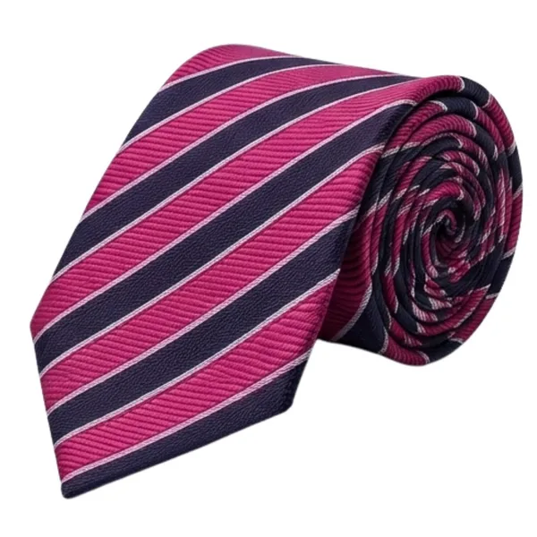 Premium_Men's_Designer_Necktie_Combo_Pack_of_2_|_Pink_&_Navy_Striped_Tie_+_Black_&_White_Abstract_Designer_Tie_|_Formal_Business_Office_Wedding_Party_Neck_Tie_for_Men_|_Premium_Polyester_Silk_Finish_|_Luxury_Fashion_Accessories
