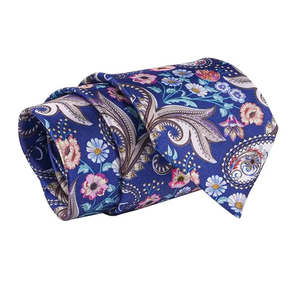 Premium_Men's_Designer_Necktie_Combo_Pack_of_2_|_White_Sky_Blue_Striped_Tie_&_Royal_Blue_Floral_Paisley_Tie_|_Luxury_Formal_Business_Office_Wedding_Party_Neck_Tie_for_Men_|_Premium_Polyester_Silk_Finish_|_Men's_Fashion_Accessories