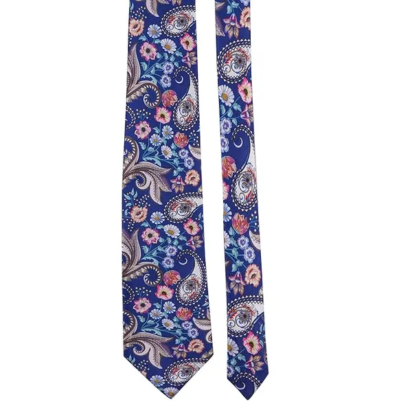Premium_Men's_Designer_Necktie_Combo_Pack_of_2_|_White_Sky_Blue_Striped_Tie_&_Royal_Blue_Floral_Paisley_Tie_|_Luxury_Formal_Business_Office_Wedding_Party_Neck_Tie_for_Men_|_Premium_Polyester_Silk_Finish_|_Men's_Fashion_Accessories