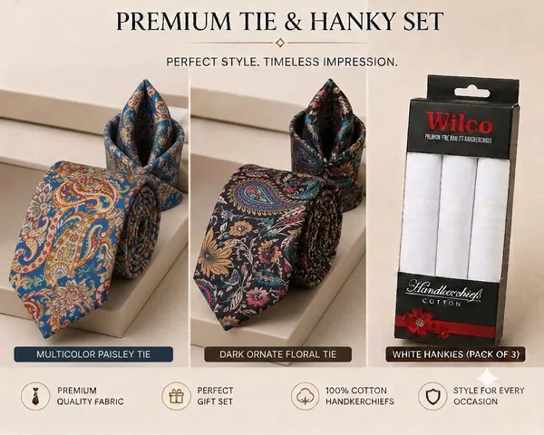 Premium_Men's_Designer_Tie,_Pocket_Square_&_White_Cotton_Handkerchief_Gift_Set_|_Multicolor_Paisley_&_Dark_Ornate_Floral_Necktie_Combo_|_Luxury_Formal_Accessories_for_Wedding,_Business,_Party_&_Office_Wear
