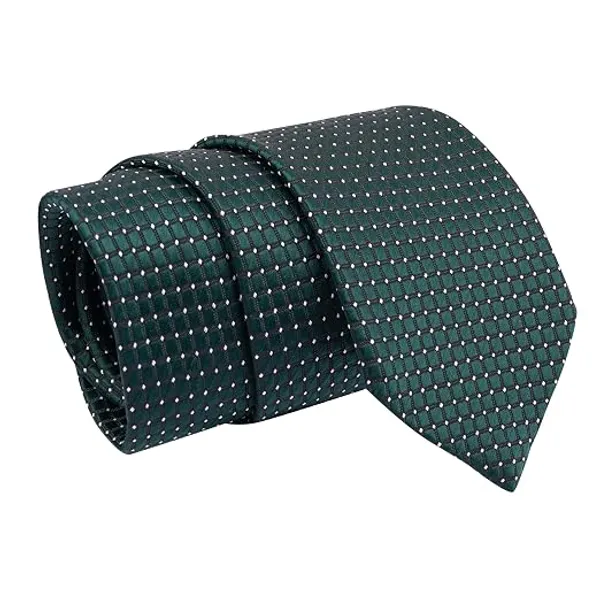 Premium_Men's_Formal_Tie_Combo_Pack_of_2_–_Dark_Green_Geometric_&_Burgundy_Geometric_Micro_Check_Woven_Neckties_|_Luxury_Business,_Office,_Wedding_&_Party_Necktie_Gift_Set_for_Men