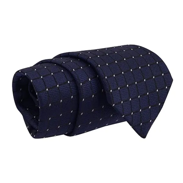 Premium_Men's_Formal_Tie_Combo_Pack_of_2_–_Dark_Green_White_Polka_Dot_&_Navy_Blue_Windowpane_Checked_Woven_Neckties_|_Luxury_Business_Office_Wedding_Party_Neck_Tie_Gift_Set_for_Men