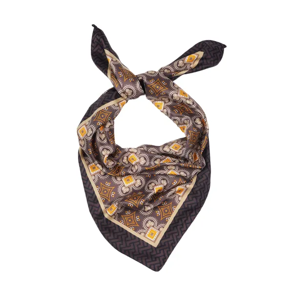 Calixto_Luxury_Silk_Feel_Square_Scarf_for_Women_–_Premium_Soft_Satin_Neck_Wrap,_Stylish_Brown_&_Mustard_Paisley_Pattern,_Elegant_Bandana,_Versatile_Fashion_Accessory_for_Casual_&_Formal_Wear