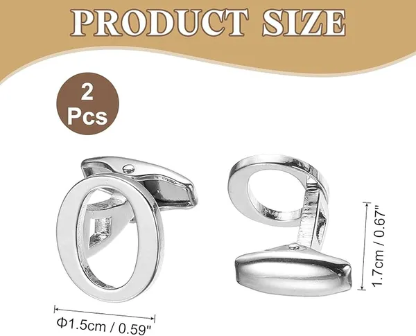 O_Alphabet_Silver_Cufflinks_for_Men_|_Initial_Letter_�O�_Personalized_Luxury_Cuff_Links_|_Premium_Polished_Metal_Shirt,_Coat_&_Blazer_Cufflinks_|_Wedding,_Office_|_Stylish_Gift_for_Men_|_Set_of_2